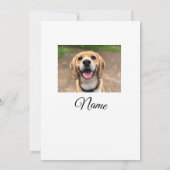 Invitation Chien chat photo ajouter le nom de l'animal de com (Dos)