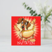 Invitation Chien chaud Dachshund (Debout devant)