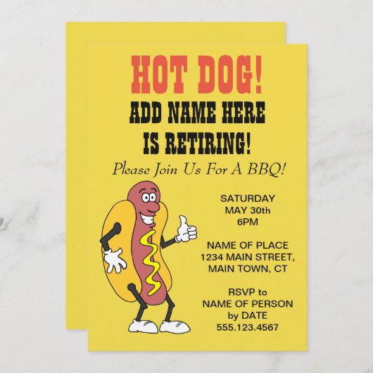Invitation Chien chaud quelqu'un prend sa retraite sur invita (Devant / Derrière)