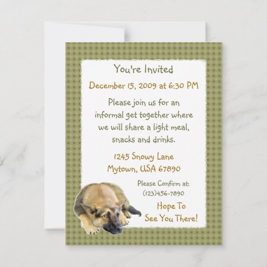 Invitation Chien Chien Chien Chien Allemand Chien Chien Chien (Dos)