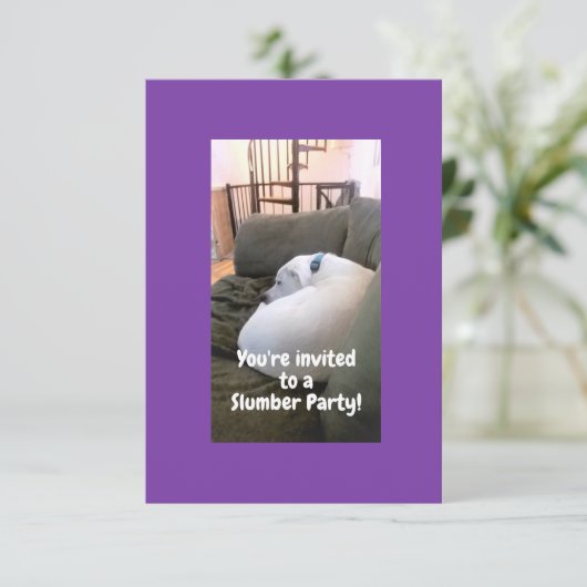 Invitation Chien Chien Chien Chien Chien Blanc Mignonne Fête  (Debout devant)