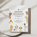 Invitation Chien Chien Chien Puppy Pawty Birthday<br><div class="desc">Invitations amis et famille pour fêter l'anniversaire de votre petit avec cette invitation colorée à thème chiot chien.</div>
