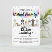 Invitation Chien Chien Virtuel Fille Anniversaire Pawty (Debout devant)