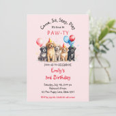 Invitation Chien chiot animal Pawty (Debout devant)