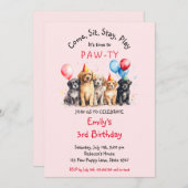 Invitation Chien chiot animal Pawty (Devant / Derrière)