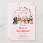Invitation Chien chiot animal Pawty (Devant)