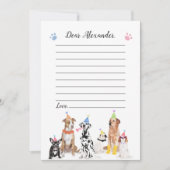 Invitation Chien Chiot Anniversaire heure Capsule Note Messag (Devant)