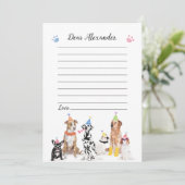 Invitation Chien Chiot Anniversaire heure Capsule Note Messag (Debout devant)