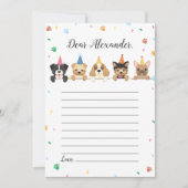 Invitation Chien Chiot Anniversaire heure Capsule Note Messag (Devant)