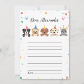 Invitation Chien Chiot Anniversaire heure Capsule Note Messag (Devant)