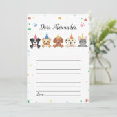 Invitation Chien Chiot Anniversaire heure Capsule Note Messag (Debout devant)