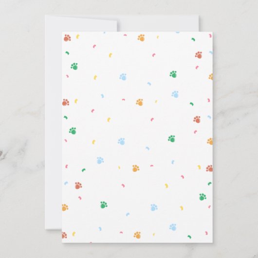 Invitation Chien Chiot Anniversaire heure Capsule Note Messag (Dos)
