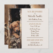 Invitation Chien chiot fête d'anniversaire (Devant / Derrière)