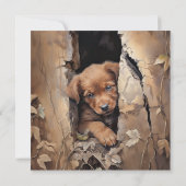 Invitation Chien chiot fête d'anniversaire (Dos)