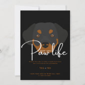 Invitation Chien chiot mignonne vie de papaye fête moderne in (Devant)