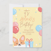 Invitation Chien chiot Thème Anniversaire des enfants (Dos)