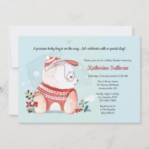 Invitation Chien coquelicot avec Baby shower de lunettes