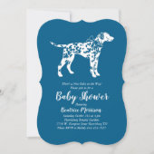 Invitation Chien dalmate Baby shower bleu garçon (Devant)