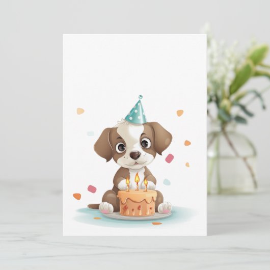 Invitation Chien d'anniversaire (Debout devant)