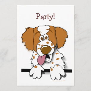 Invitation Chien de caricature mignon de la Bretagne américai