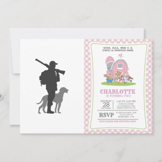 Invitation Chien de chasse avec chasseur - Choisir la couleur (Devant)