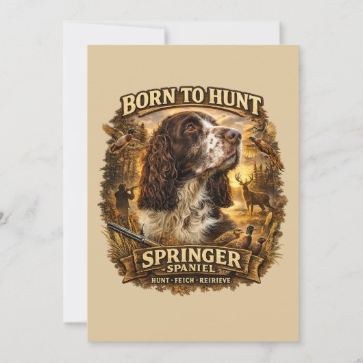 Invitation Chien de Chasse Springer Spaniel Anglais (Devant)