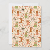 Invitation Chien de chat de Noël Jaune (Dos)