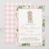 Invitation Chien de chien doré Baby shower fille (Devant / Derrière)