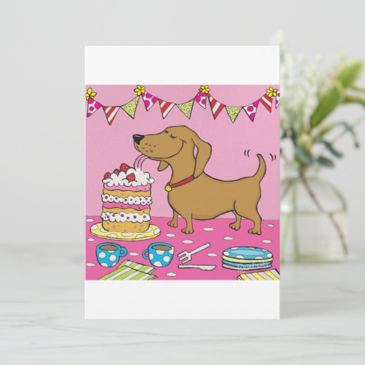 Invitation Chien de fête (Debout devant)