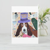 Invitation Chien de fête Basset Hound  (Debout devant)