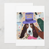 Invitation Chien de fête Basset Hound  (Devant / Derrière)