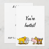 Invitation Chien de jouets vintage, Cheval, Cochon, Inviation (Devant / Derrière)