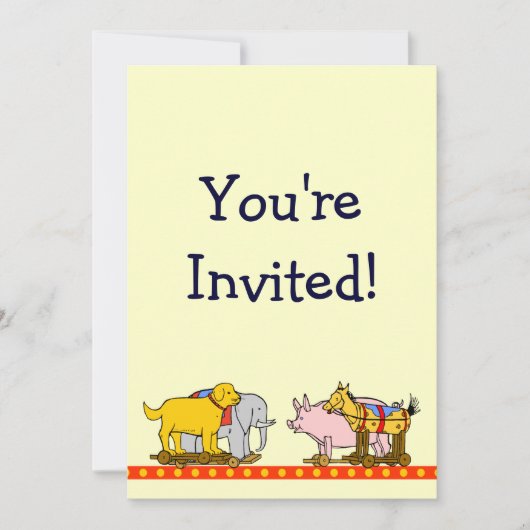 Invitation Chien de jouets vintage, Cheval, Cochon, Inviation (Devant)