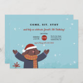 Invitation Chien de Noël (Devant / Derrière)