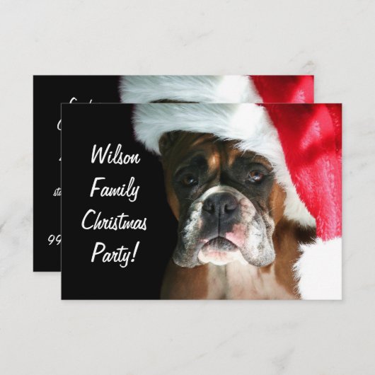 Invitation Chien de Noël (Devant / Derrière)