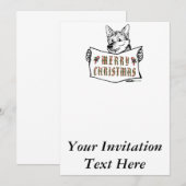 Invitation Chien de Noël : Joyeux Noël ! (Devant / Derrière)