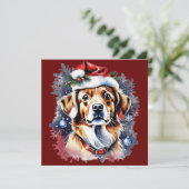 Invitation Chien de Noël mignon (Debout devant)