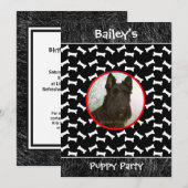 Invitation Chien de partie de chiot recueillant la photo (Devant / Derrière)