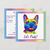 Invitation Chien de taureau français aux couleurs Anniversair (Devant / Derrière)