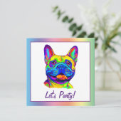 Invitation Chien de taureau français aux couleurs Anniversair (Debout devant)