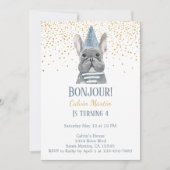 Invitation Chien de taureau français, quatrième anniversaire (Devant)