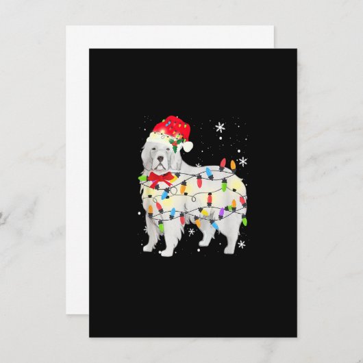 Invitation Chien des Pyrénées Noël Lumière Noël Maman Papa Pa (Devant / Derrière)