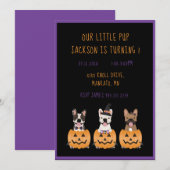 Invitation Chien d'Halloween, anniversaire des Bulgares franç (Devant / Derrière)