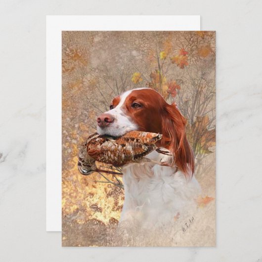 Invitation Chien d'oiseaux, chasse à la bécasse (Devant / Derrière)