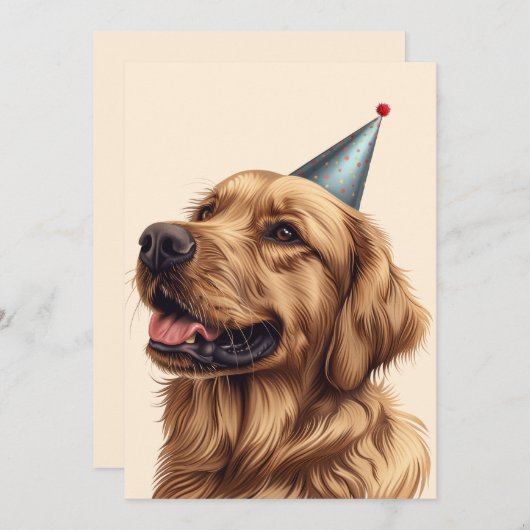 Invitation Chien d'or de l'épreuve d'anniversaire (Devant / Derrière)