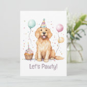 Invitation Chien d'or de l'épreuve d'anniversaire (Debout devant)