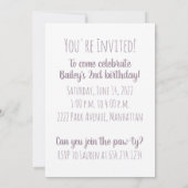 Invitation Chien d'or de l'épreuve d'anniversaire (Dos)