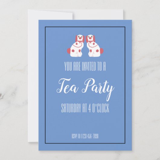 Invitation Chien du Staffordshire rose (Devant)