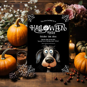 Invitation Chien effrayé fête d'Halloween