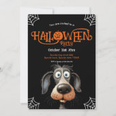 Invitation Chien effrayé fête d'Halloween (Devant)